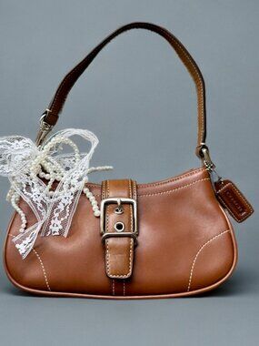 Coach Y2K Brown Leather Buckle Demi Shoulder Bag 7542 China